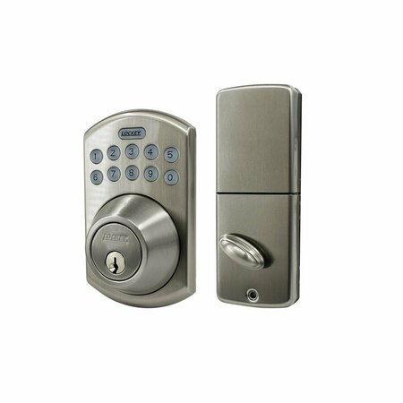 LOCKEY USA Electronic Keyless Deadbolt, Remote Capable, E915, Satin Nickel E915SN